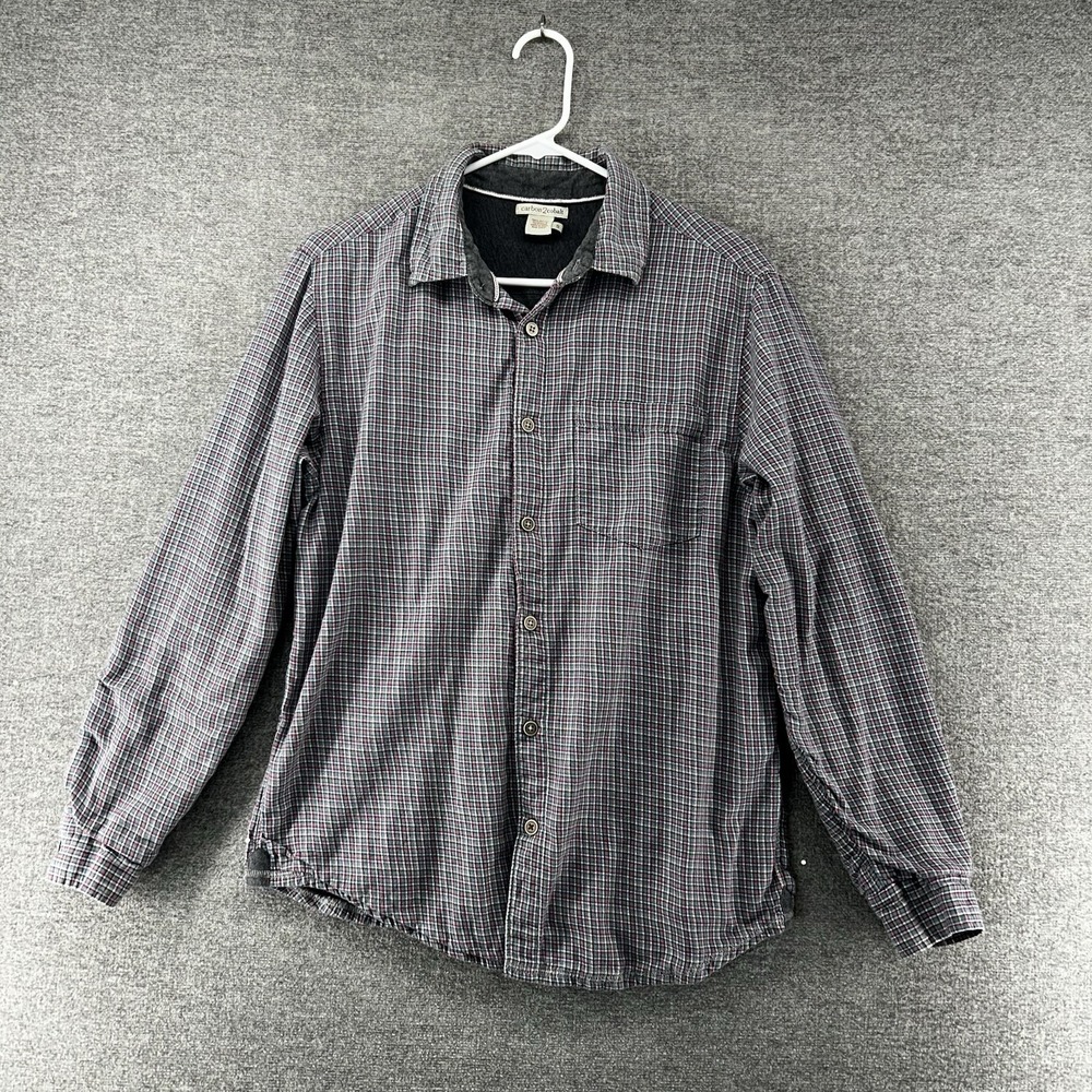 Carbon 2 Cobalt Long Sleeve Shirt Men Size Small Flannel Gray Casual